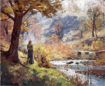 小川の朝 印象派 インディアナ州の風景 セオドア・クレメント・スティール Oil Paintings